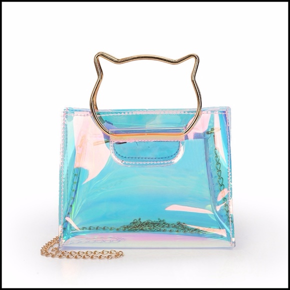 NEW Cat Face Handle Holographic Crossbody - Picture 5 of 8